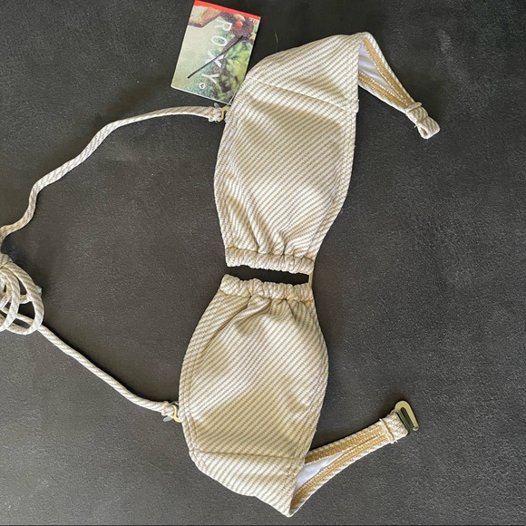 NWT Roxy white and gold bikini top size small - Picture 9 of 13